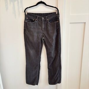 Levi's 514 Gray Corduroy Straight Leg Men's Pants Size 32 X 30